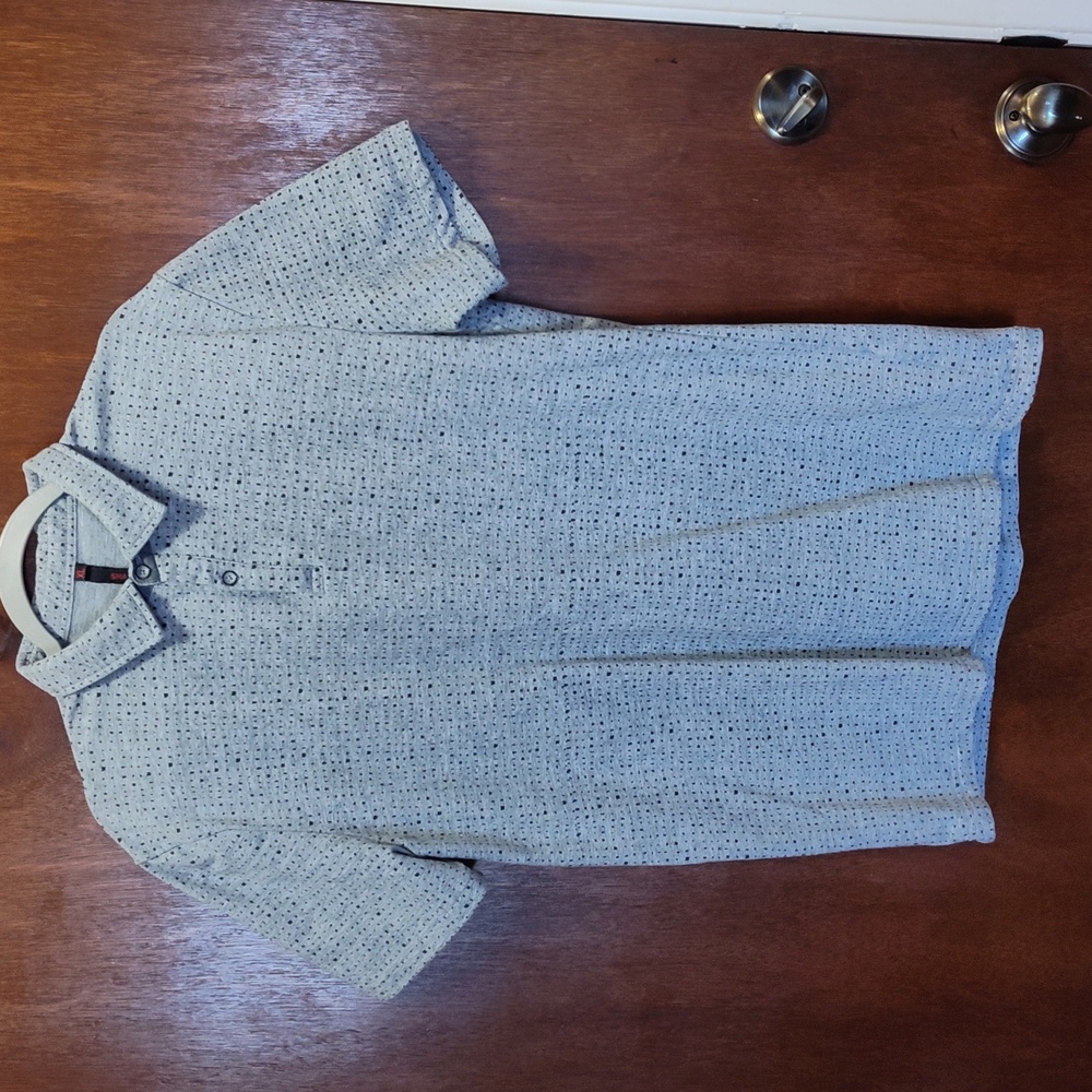 Smash Polo, Gray with Black Pattern, Size XL